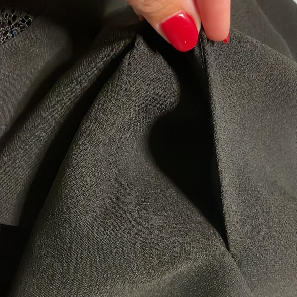 BCBGeneration cocktail V lace insert flare mini dress black deep V back size 6 - Picture 12 of 17